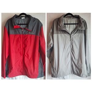 Columbia Glennaker Windbreaker Jackets  Nylon Set of 2 Red/Gray Men's XXL